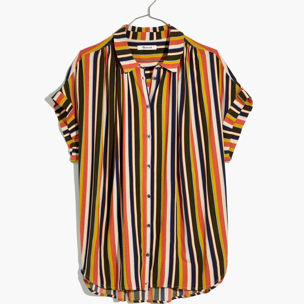 Madewell Central Drapey Shirt in Halton Stripe